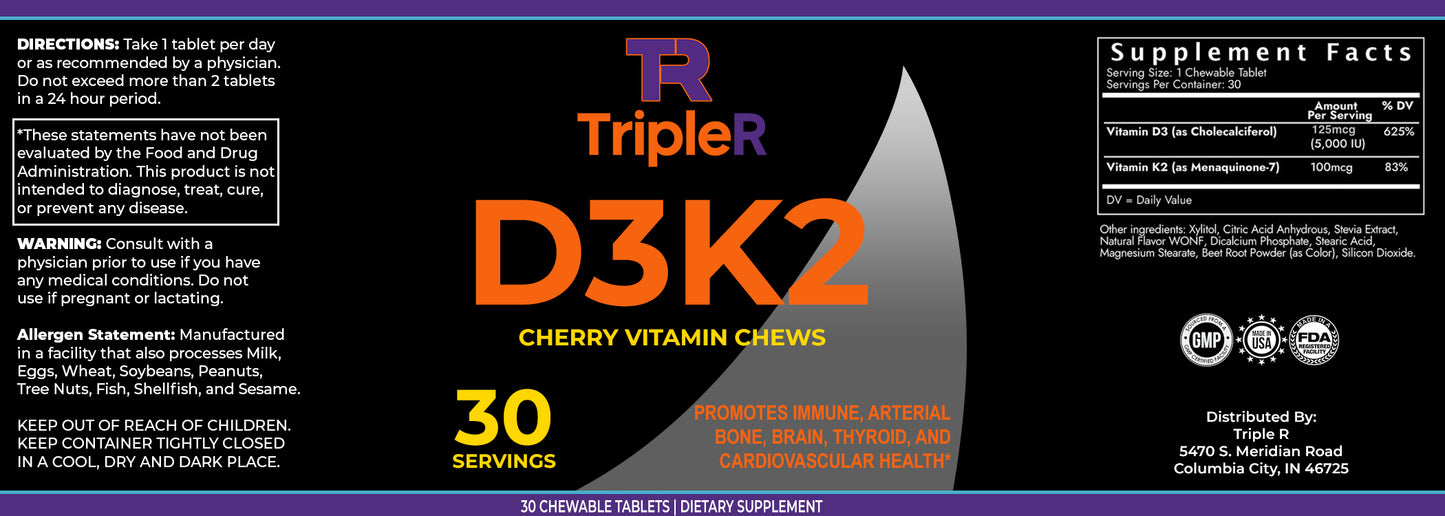 D3K2 Cherry Vitamin Chews